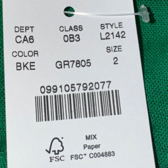 New with tags! J. CREW Linen Cotton Scalloped Flat Front Shorts in Green… - Picture 6 of 9